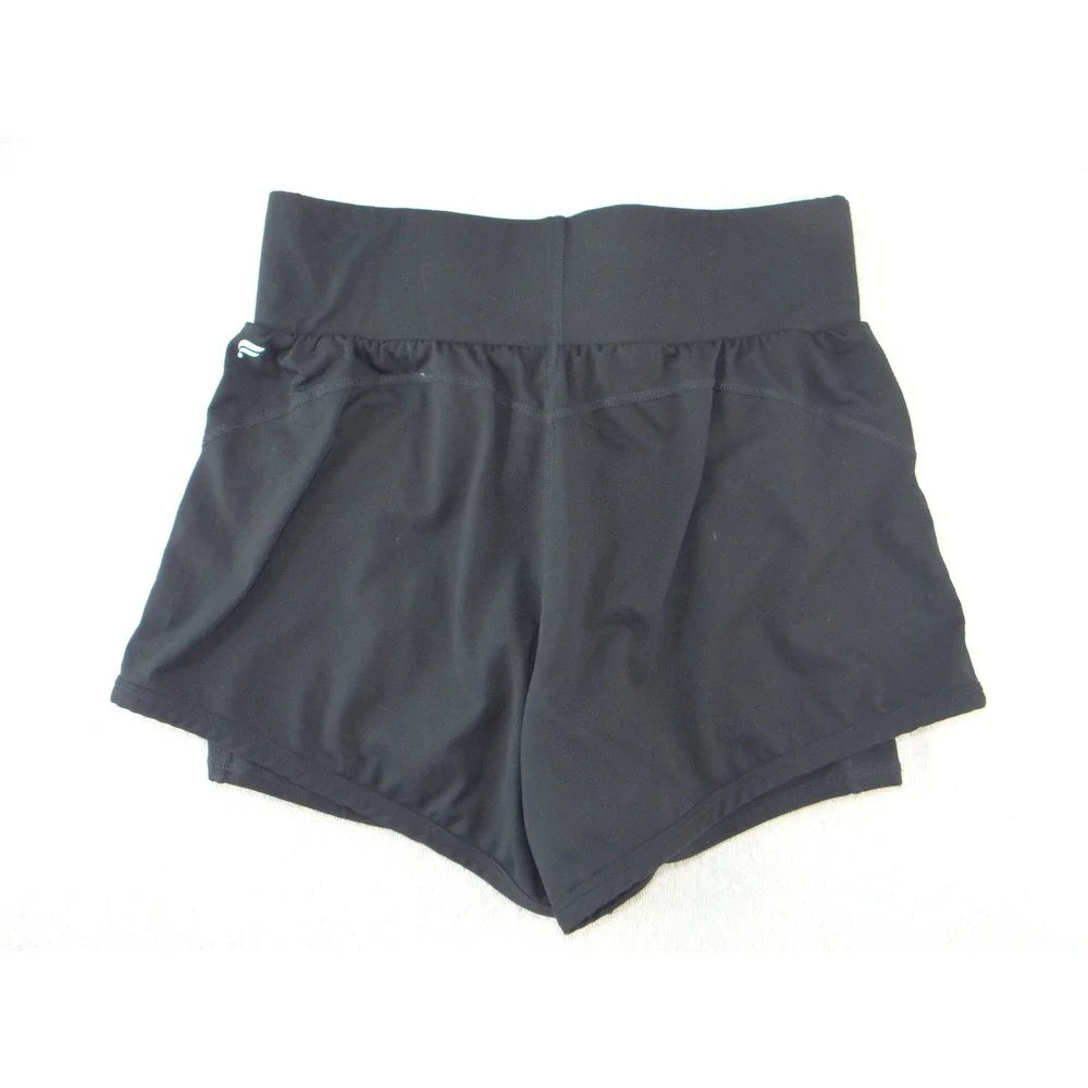 Fabletics Womens Black 2-in-1 Athletic‎ Running Shorts High Rise Size Small